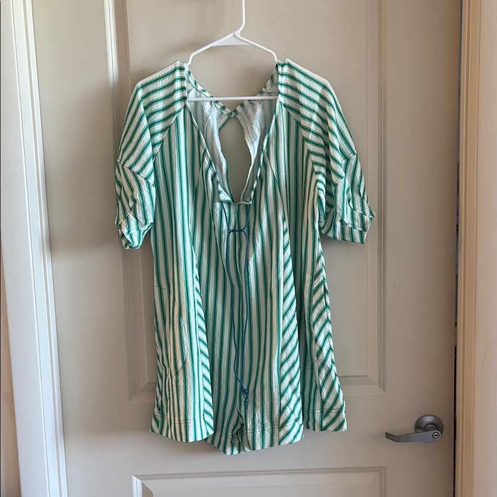 Viral Amazon Striped Green and White Women's Romper